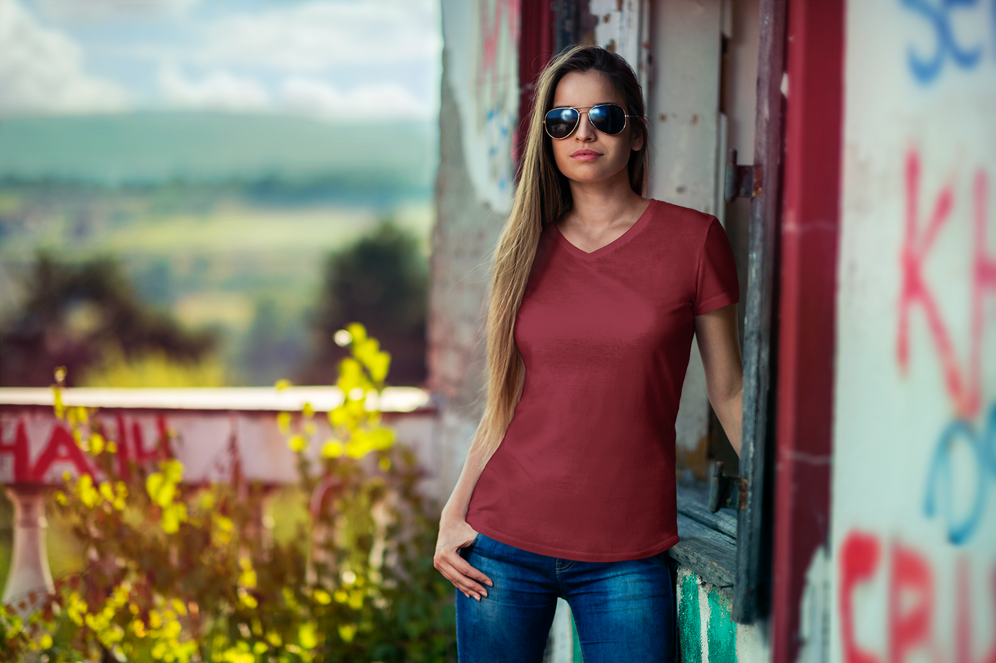 Women's - All-American V-Cut Tee